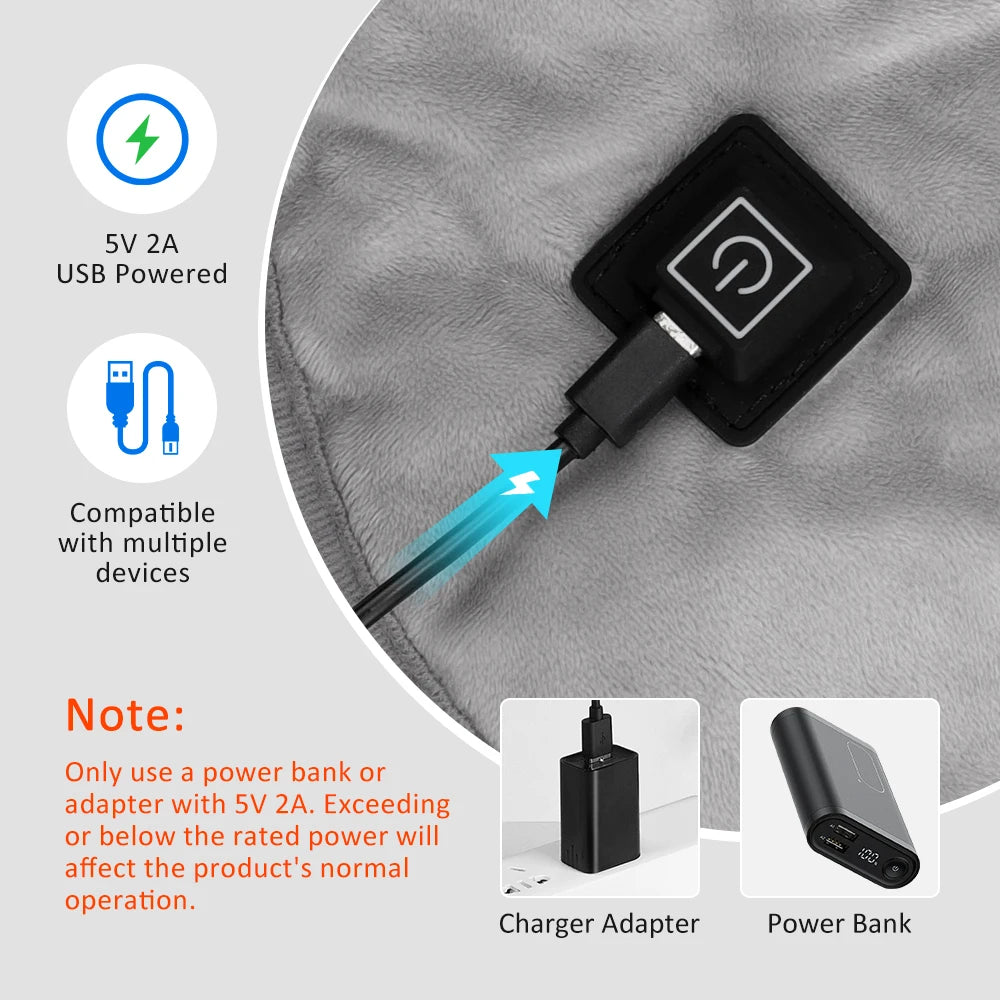 Electric Heating Neck Shoulder Massager - USB Rechargeable Cervical Pad Fascia Gun Tidesmit
