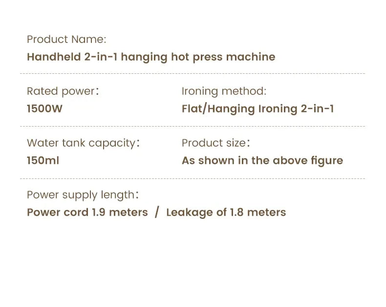 Tidesmit 1500W Foldable Handheld Garment Steamer