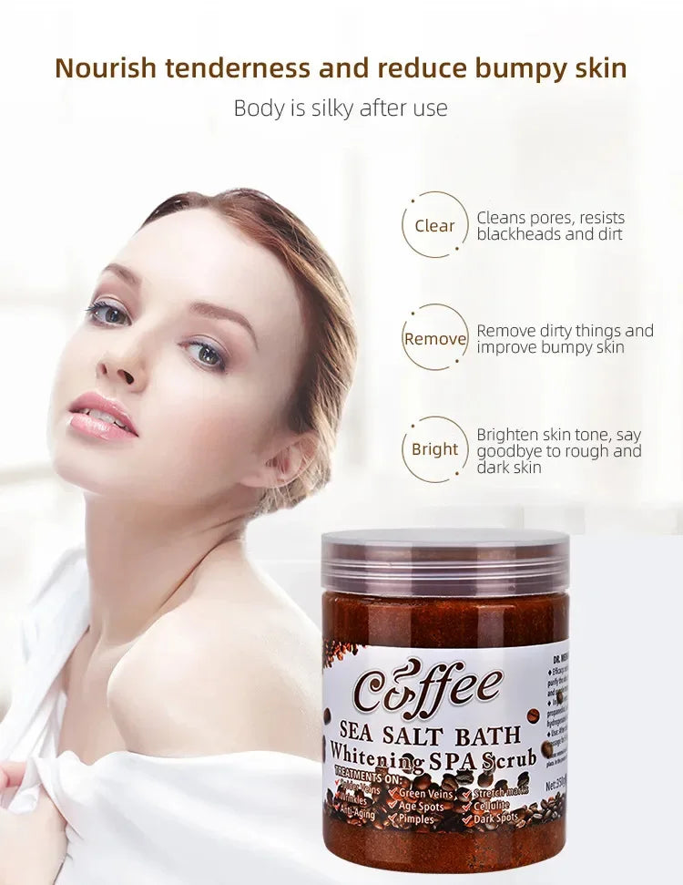 Coffee Body Scrub Exfoliating Salt Cream for Cellulite - 350g Scrubs Treatments Tidesmit