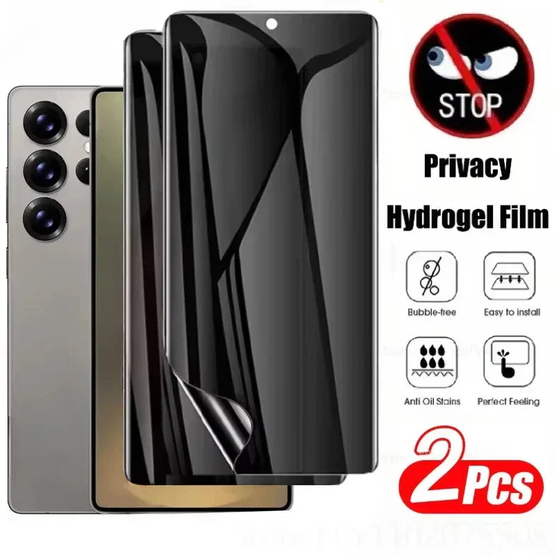 Anti-Spy Screen Protector for Samsung Galaxy - 9H Tempered Glass 2-Pack 2 pieces Anti Peeping Tidesmit