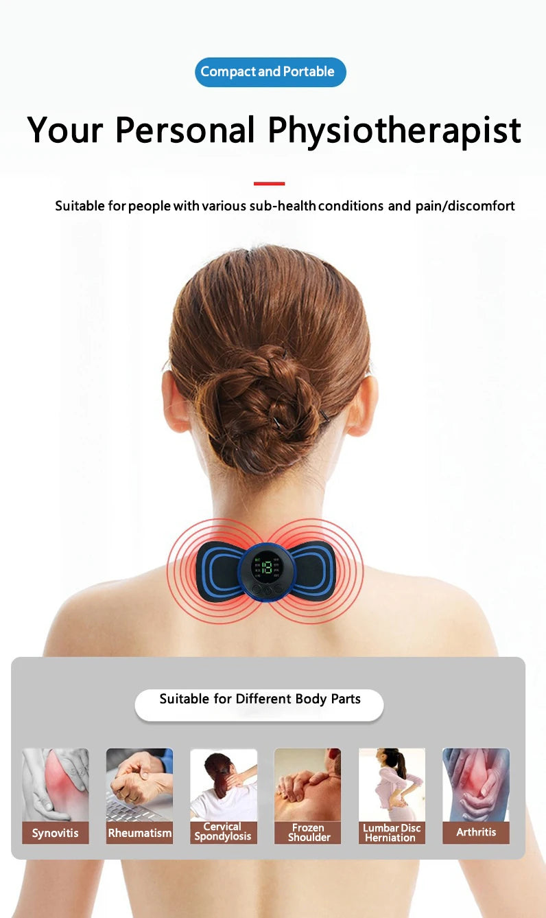 Portable Electric Massager for Muscle Relief - 8 Mode Wellness Device Massage Cushion Tidesmit