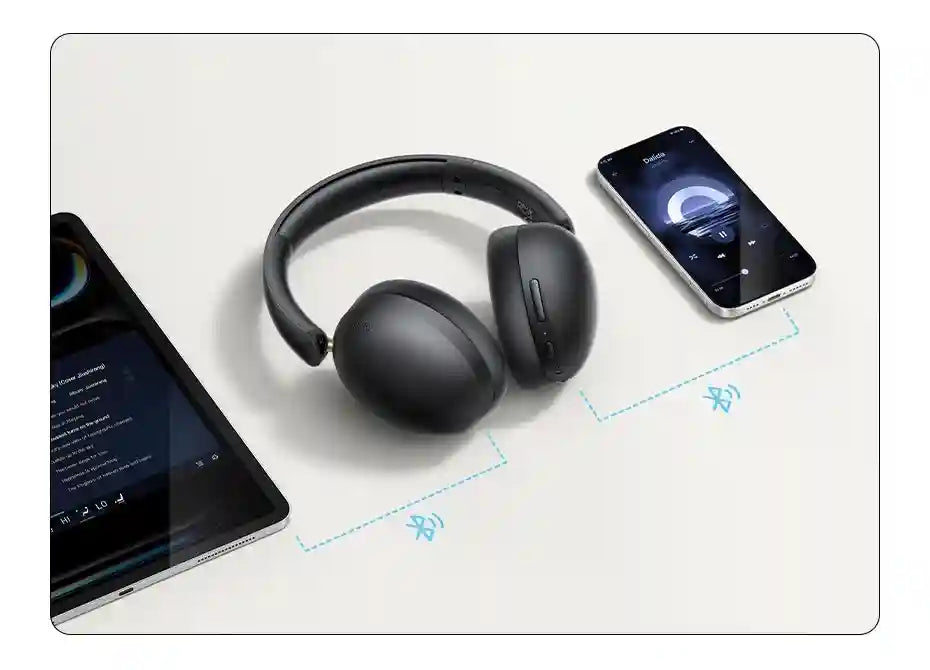 Wireless Over-Ear Headphones with 80H Playtime and Noise Cancellation Tidesmit