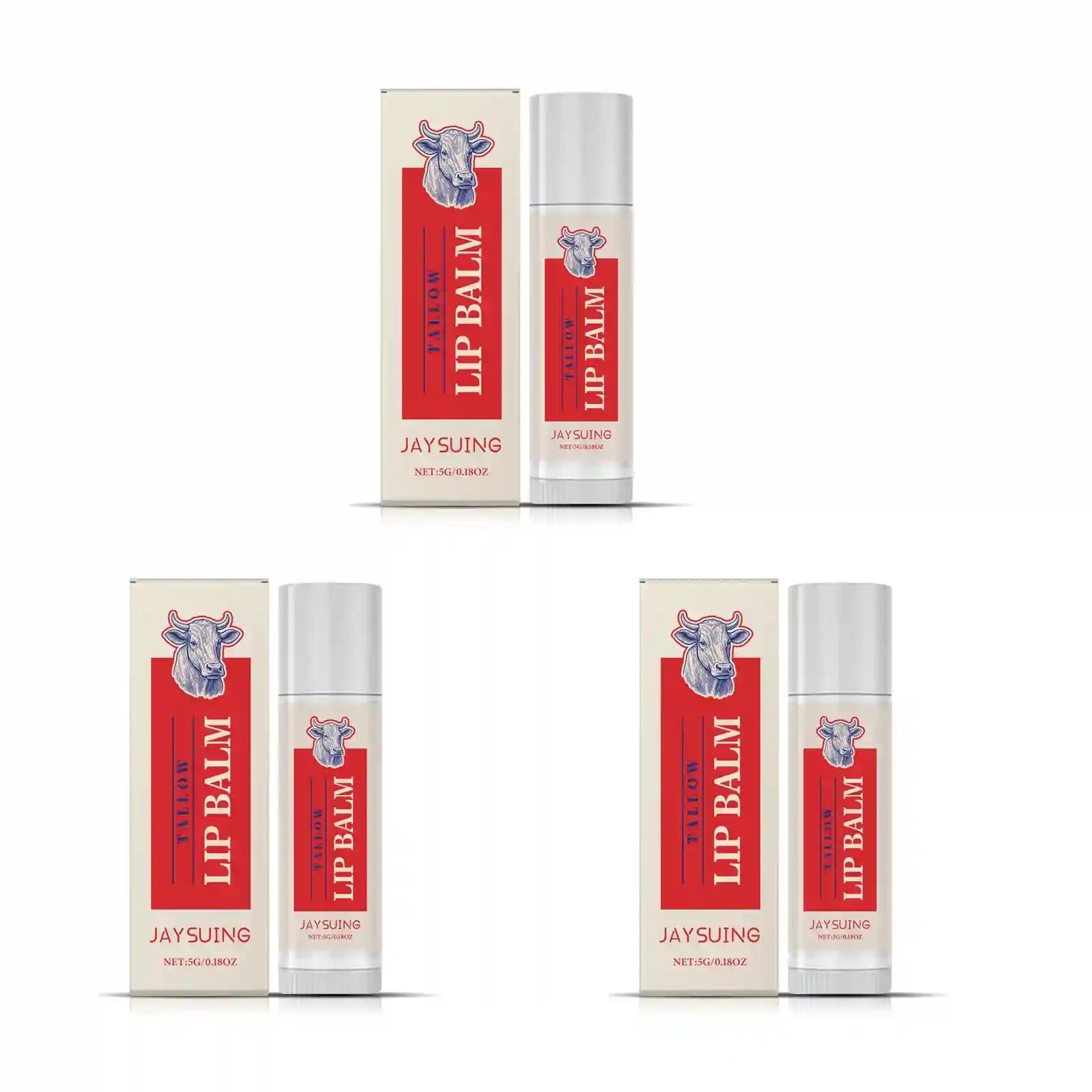 Tallow Lip Balm for Deep Hydration | Nourishing Lip Treatment 5g Lip Care 3 x 5g Boxed Tidesmit