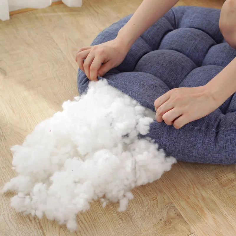 Thick Tufted Seat Cushion Natural Linen Round Floor Pillow Seating Cushion Home Décor Pouf for Meditation Yoga For Adult Kid Pad