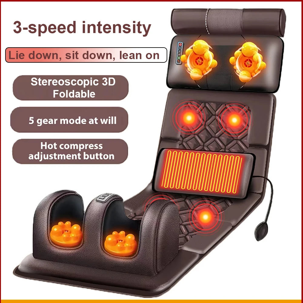 Electric Massager Mattress with Heat Therapy for Full Body Relief Massage Cushion Tidesmit
