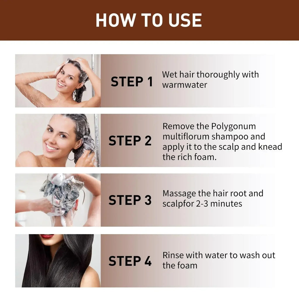 White hair killer, polygonum multiflorum shampoo soap，remove gray hair and restore natural hair color in 7 days