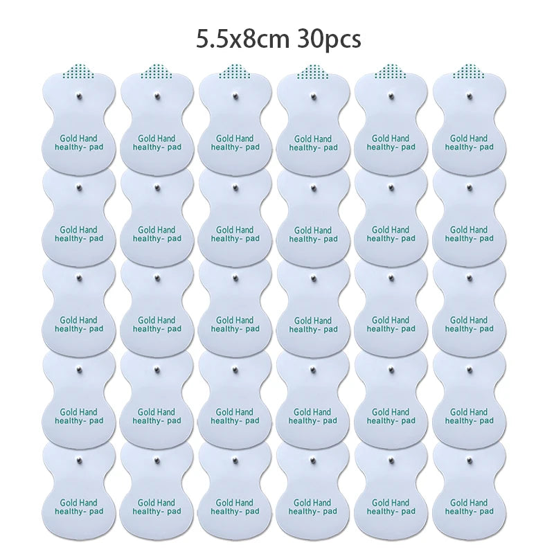 TENS Electrode Pads - Reusable Gel Pads for Electric Massager (50pcs) Back Massage Instrument 30pcs 5.5x8cm Tidesmit