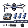 GT8 Dual Lens Camera Drone - 8K GPS Obstacle Avoidance Foldable Drone GT8-8K-navy blue-3B Tidesmit