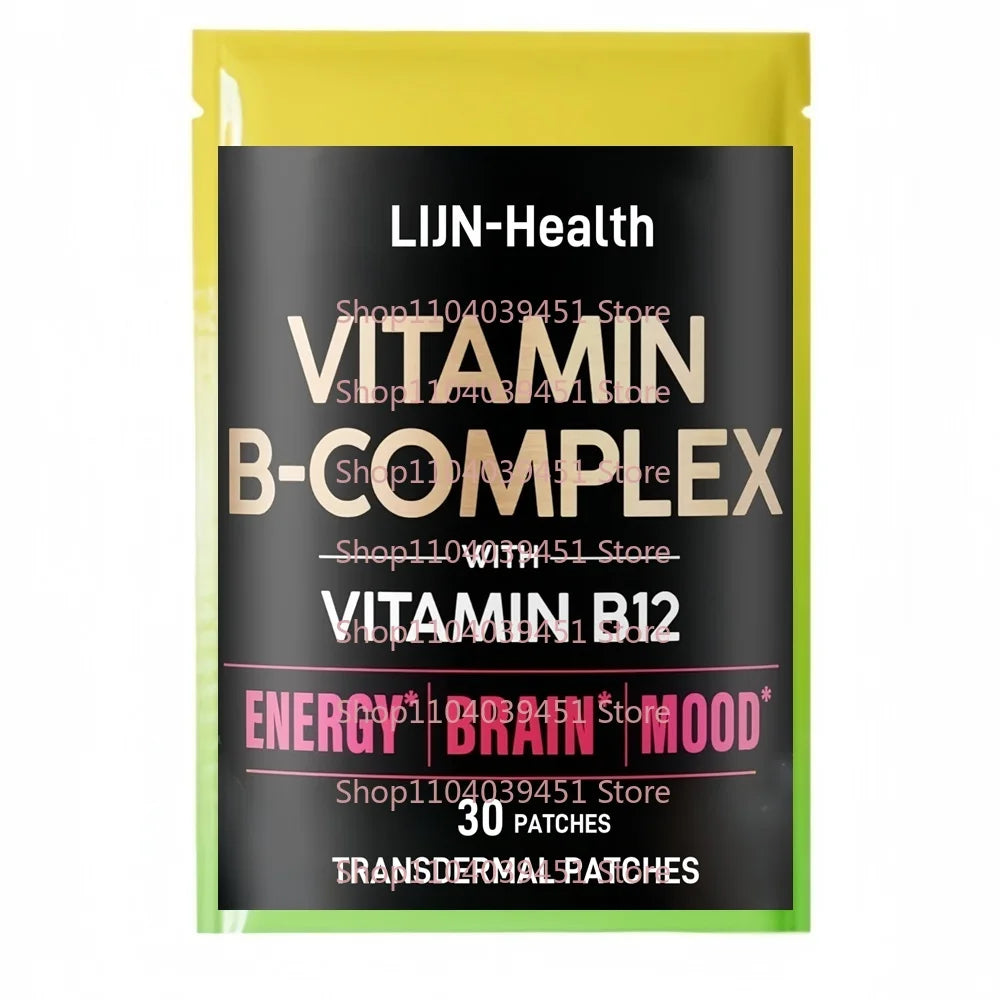 30 Patches Vitamin B Complex Transdermal Patches for Women & Men B Complex with Vitamin C Choline - Energy, Brain & Mood