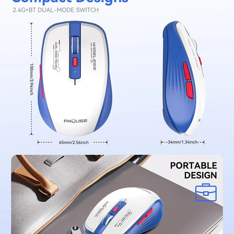 M303L Bluetooth Wireless Mouse 2.4G Dual Mode 1600 DPI Silent Tablet Notebook PC Office Portable Mouse For Android ios