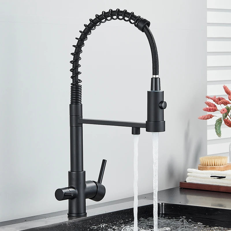 Filtered Kitchen Faucet Pure Water Kitchen Faucet Dual Handle Hot&Cold Drinking Water Purified Kitchen Mixer Taps