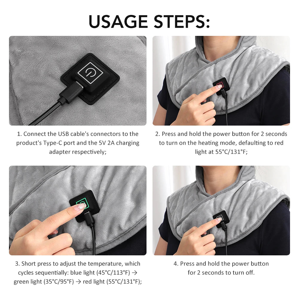 Electric Heating Neck Massager - Deep Tissue Muscle Recovery Tool Fascia Gun Tidesmit