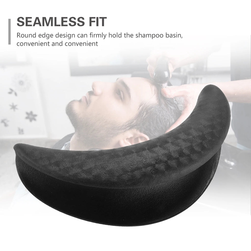 Silicone Shampoo Bowl Neck Rest Pillow - Ergonomic Salon Cushion Black Massage Chairs Tidesmit