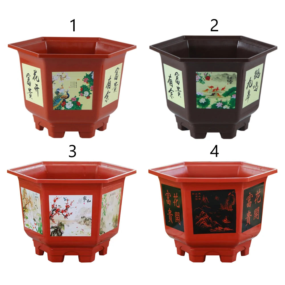 Durable Plastic Flower Pot Thickened Resin Potted Bonsai Garden Supplies Large-diameter Hydroponic Planter