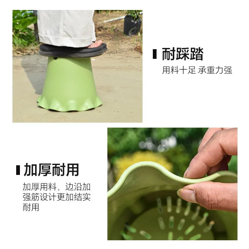 Flower Pot Lotus Leaf Edge Household Thickened Plastic Indoor Balcony Lily Wind and Wave Edge Pot 2pcs (Flower Pots Bases)