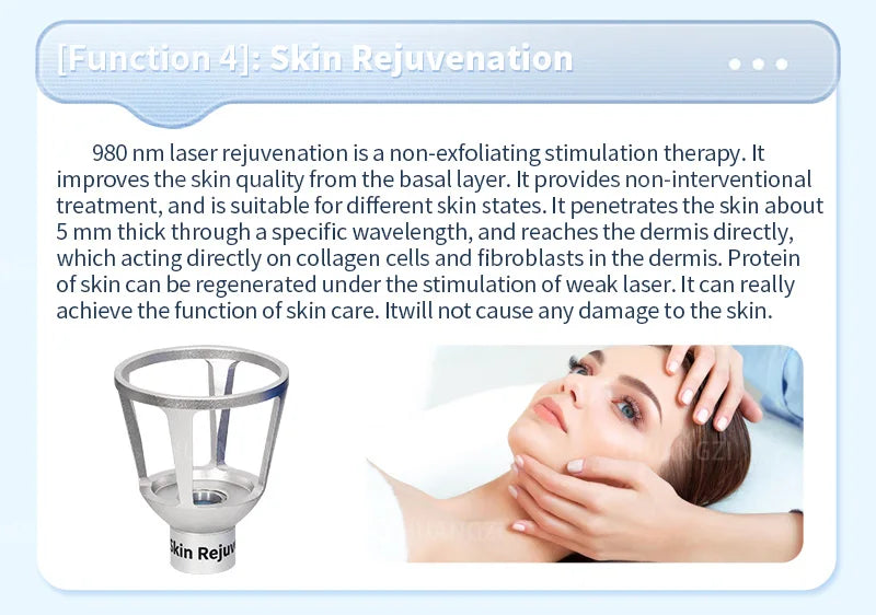 980nm Diode Laser Vascular Vein Removal Device 6-in-1 Therapy Relaxation Treatment Tidesmit