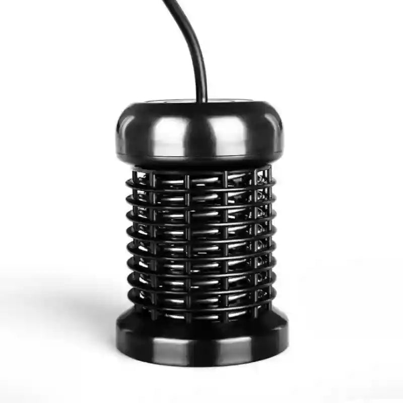 Black stainless steel ionic foot detox array for spa hydrotherapy, cylindrical ion bath purification machine head.