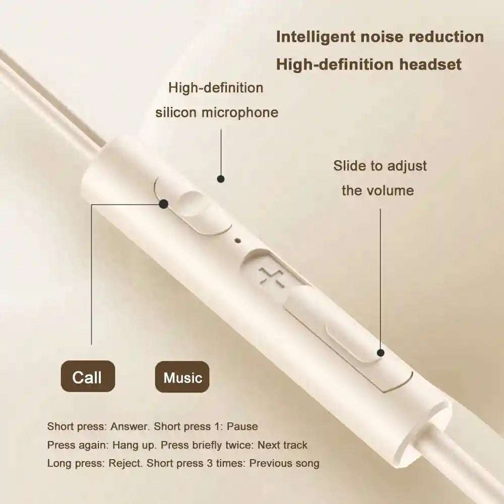 USB C Wired Headphones | HiFi Stereo Sound for Galaxy and iPhone Tidesmit