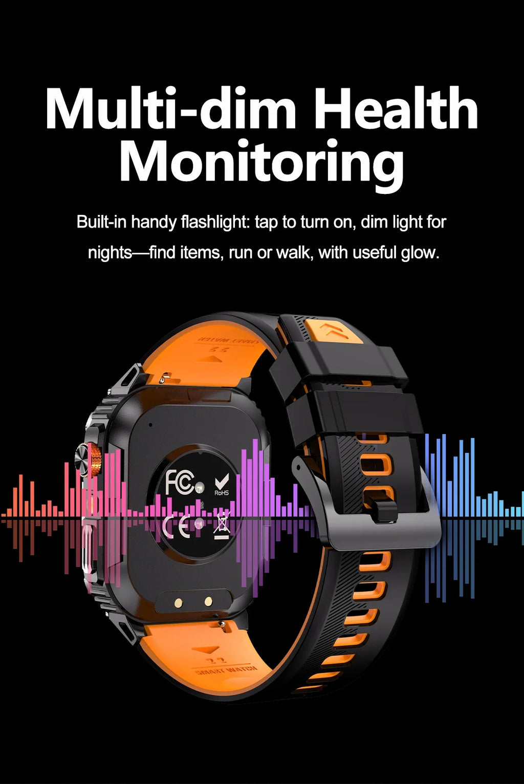 Hot Sell Gifts 2026 New Military SmartWatch Men Outdoor Sports IP68 Waterproof  LED Bluetooth Call Health Monitoring Men Women
