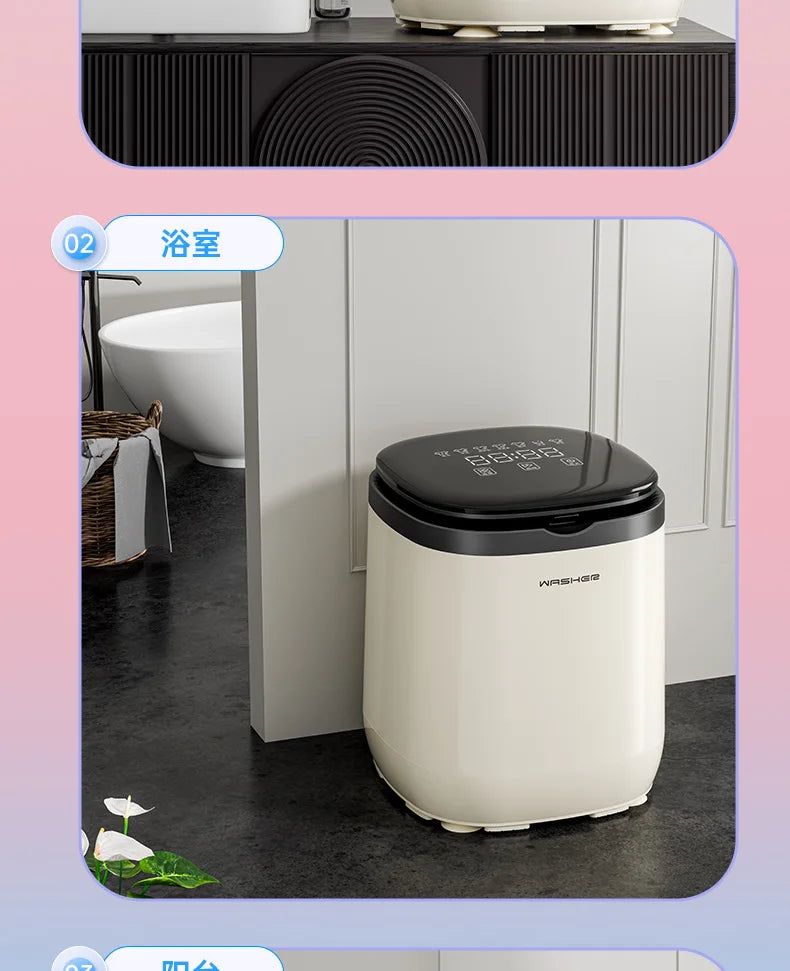 Tidesmit portable underwear washing machine with spin cycle for baby clothes and socks, compact laundry appliance