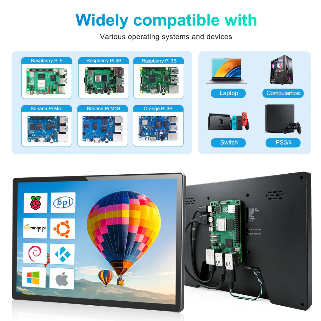 FORZOLA Raspberry Pi Screen 10.1 Touchscreen Monitor 1920x1200 HDMI Monitor IPS Display Free-Driver for Raspberry Pi 5/4/3/2 Win
