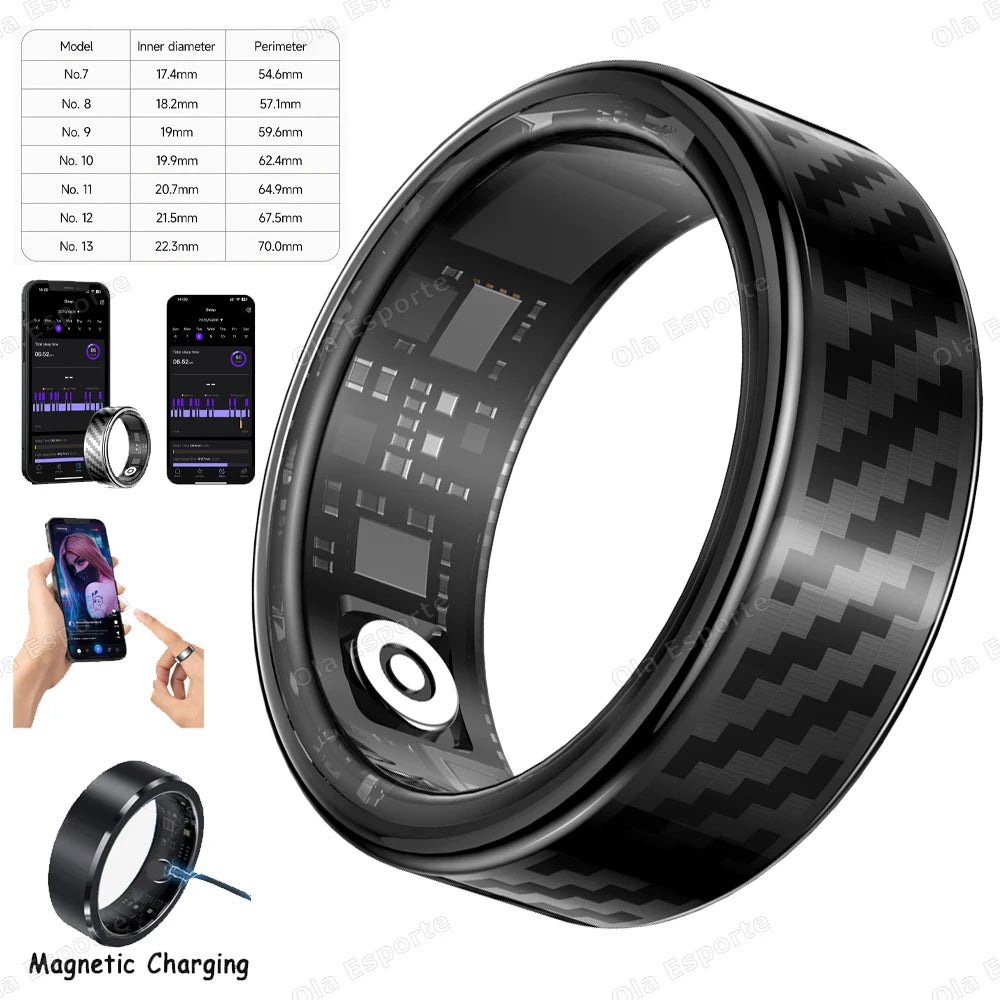 2025 Smart Ring Call Alert, Message Notification, Hand Gestures Control, Health Manager, IP68 5ATM Waterproof Ring For Men Women