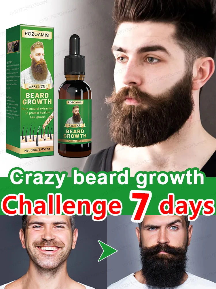Beard Growth Essence for Thicker Facial Hair - Natural Formula Relaxation Treatment Tidesmit