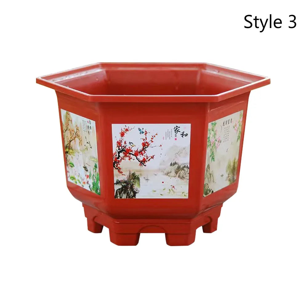 Durable Plastic Flower Pot Thickened Resin Potted Bonsai Garden Supplies Large-diameter Hydroponic Planter