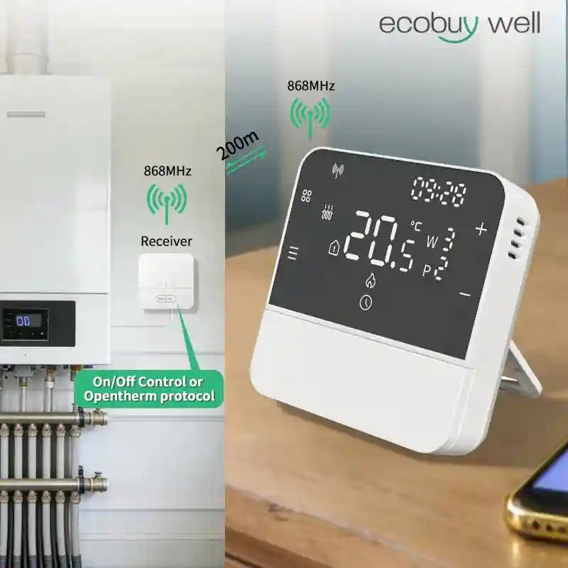 Wireless OpenTherm Smart Thermostat - App-Controlled Room Controller Tidesmit
