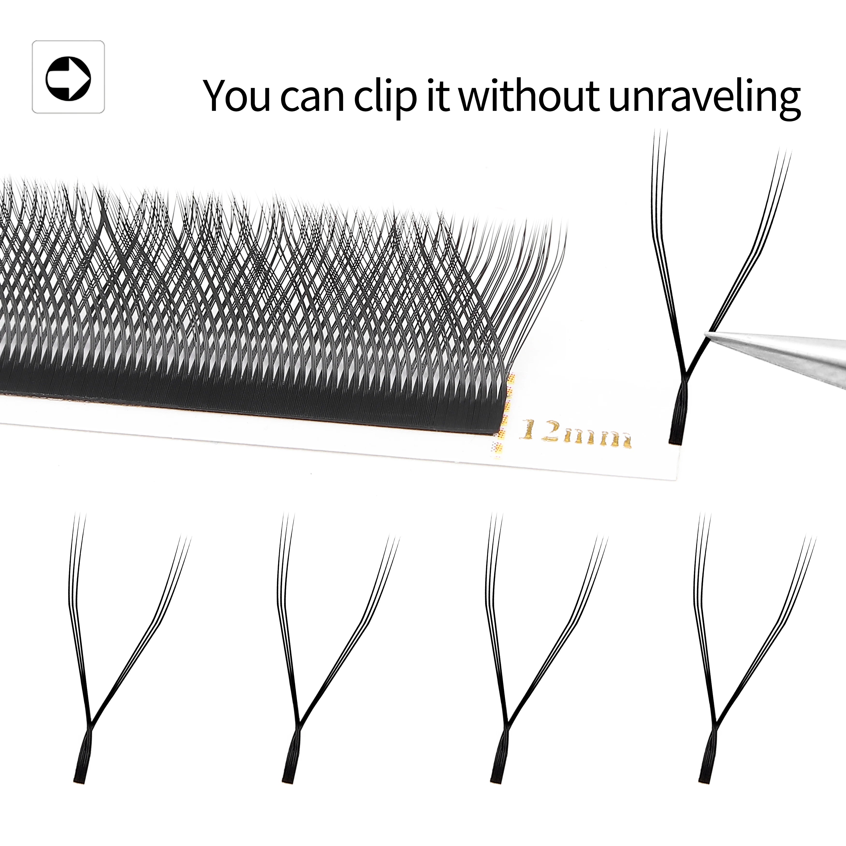 XIUSUZAKI W Shaped Bloom 2D 3D 4D 5D 6D 7D 8D Automatic Flowering Premade Fans Eyelashes Extensions Natural yy Individual Lashes False Eyelashes Triple Tips YY Tidesmit