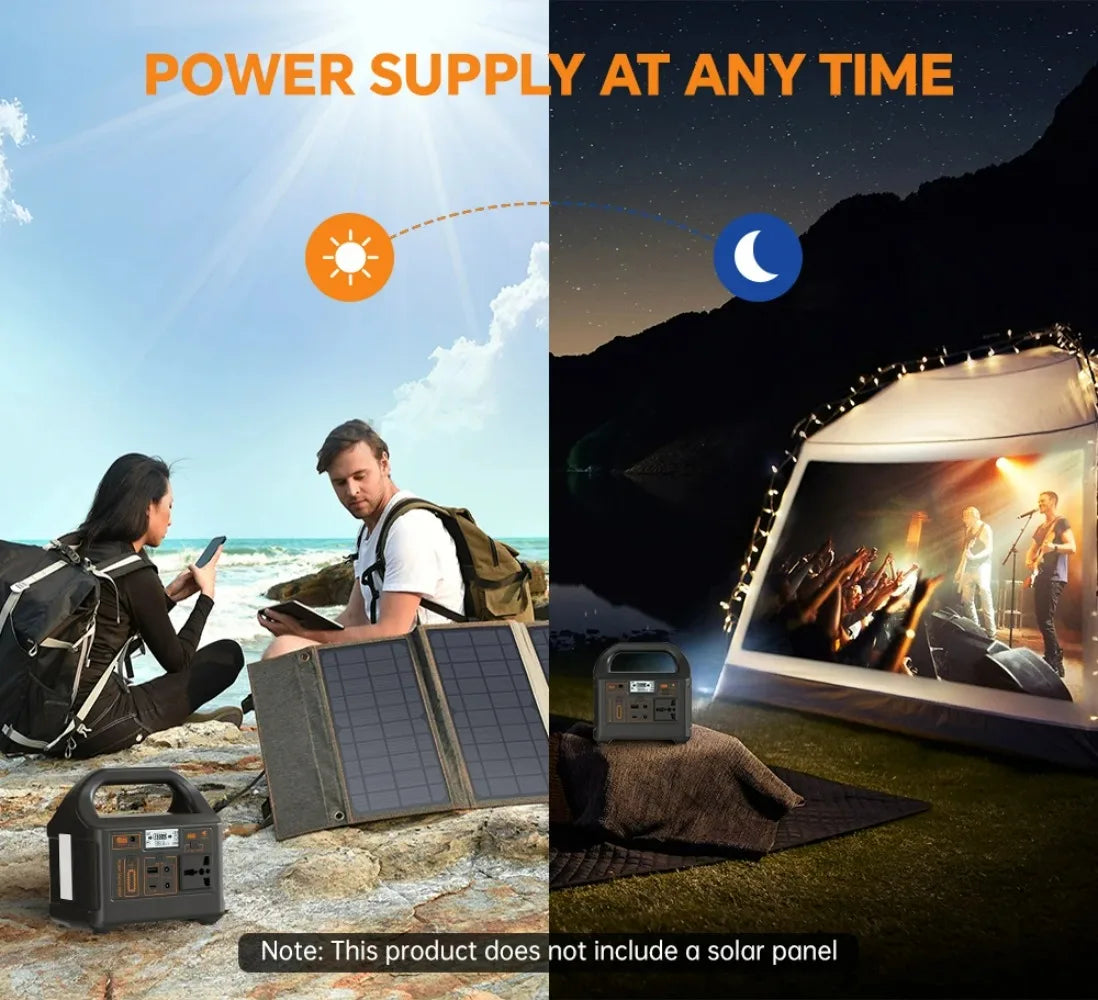 200W Portable Power Station 153.6Wh LiFePO4 Battery AC 110V/220V Solar Generator for Power Bank Camping RV Emergency