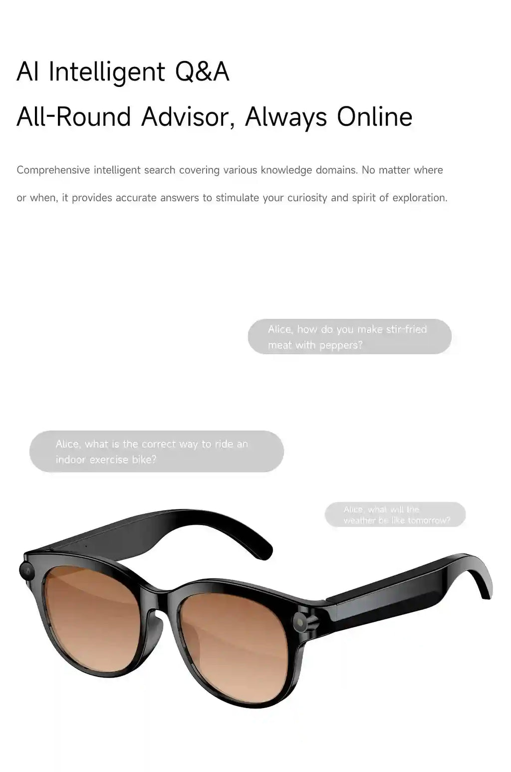 AI Smart Glasses with Real-Time Translation & HD Video Camera - White Tidesmit