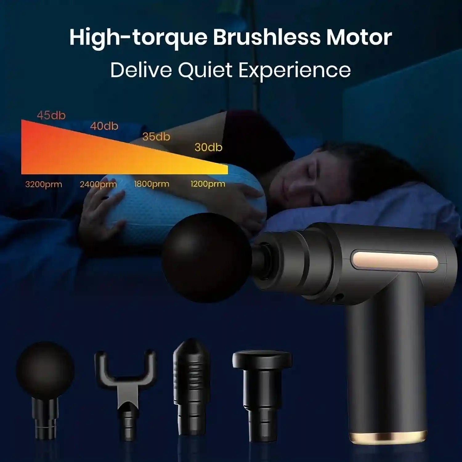Deep Tissue Massage Gun - Portable Muscle Relief Tool by Tidesmit Back Massage Instrument Tidesmit