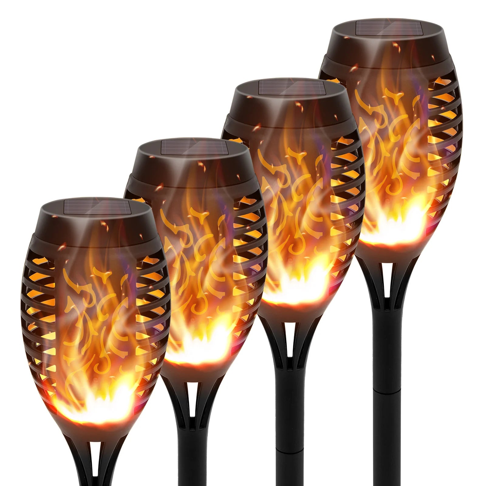 12LED Solar Flame Torch Lights Flickering Waterproof Garden Decoration Outdoor For Lawn Path Yard Patio Floor Lamps