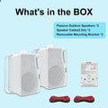 Herdio 3.5inch Outdoor Speaker 200W Waterproof Wall Mount Speakers HiFi Passive Wired 3 Way Premium Mountable Speake Black