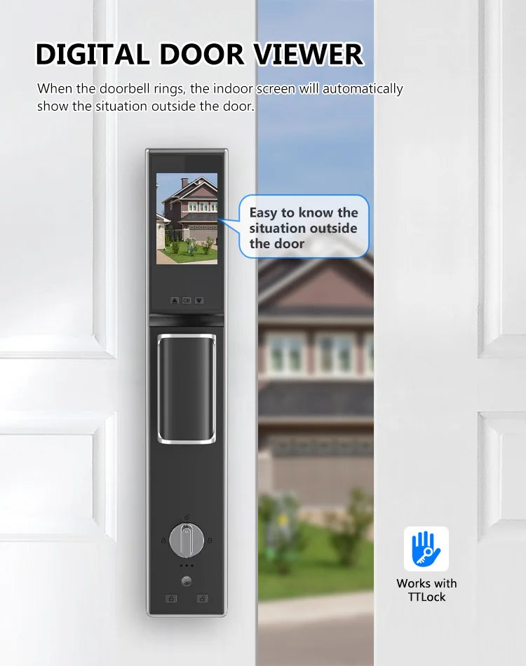 3DCamera TTlock Waterproof Bluetooth Wifi Fingerprint Smart Lock Electronic Intelligent Biometric Code Digital Door Lock