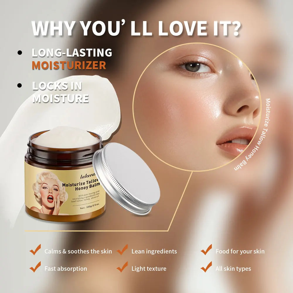 Beef Tallow Face Cream Lasting Moisturizing Soothing Facial Skin Firming Increase Facial Elasticity Nourishing Smooth SkinCare
