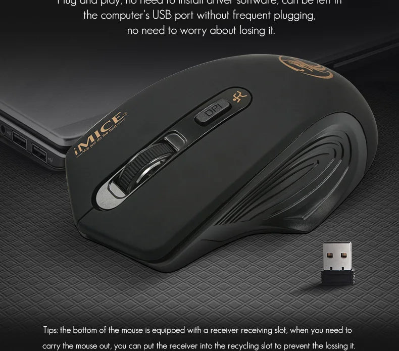Silent 2.4G USB Receiver Wireless Optical Mouse Battery Style Computer Office Soundless Mouse For PC Computer Laptop IPad Mac