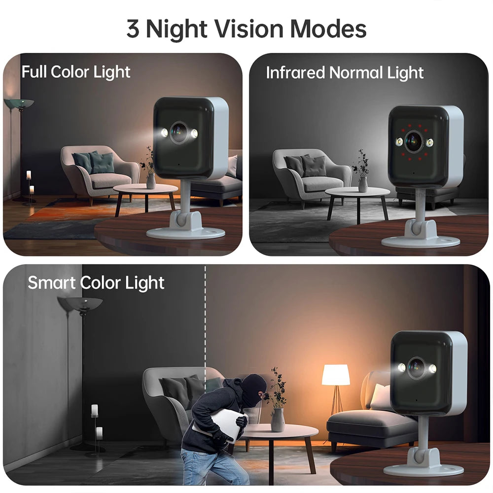 Jooan 2K Mini Security Camera IP Camera Wifi Outdoor CCTV Surveillance Camera 5x Digital Zoom Color Night Home Baby Monitor