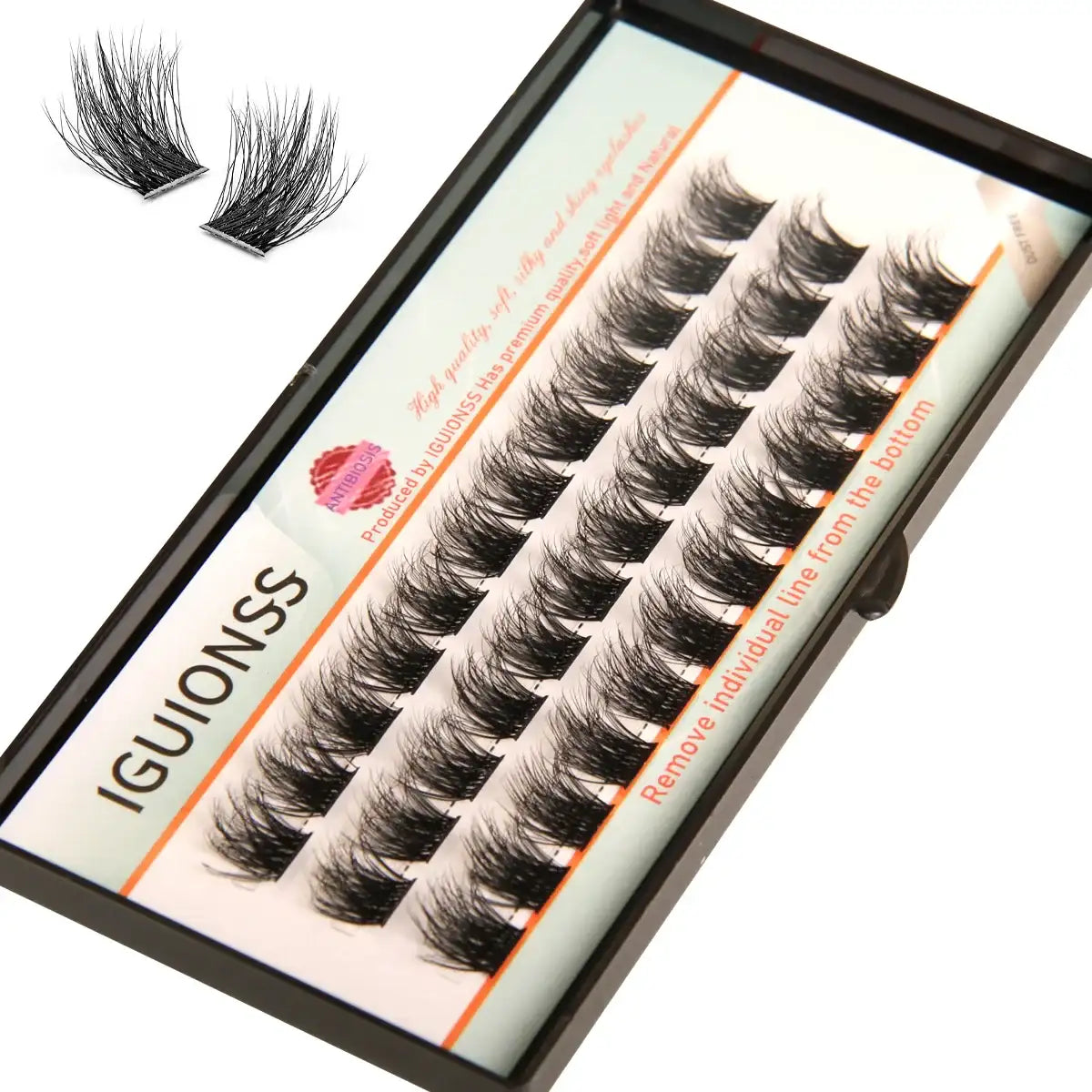 IGUIONSS Segmented False Eyelash Extension DIY Natural Individual Lash Makeup Tools Soft Easy to Operate Eyelashes False Eyelashes K50 Tidesmit