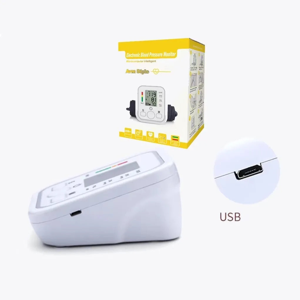 Hublizer Blood Pressure Monitor Digital Sphygmomanometer Automatic Tensiometer Tonometer Home Medical Use Heart Rate Pulse Meter