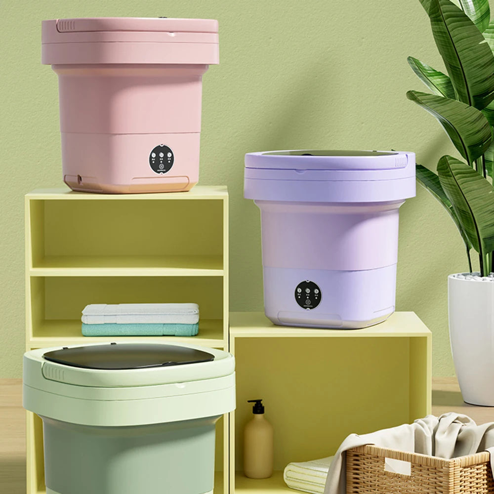 Tidesmit 11L portable ultrasonic folding washing machine with spin dryer bucket for travel and delicate laundry