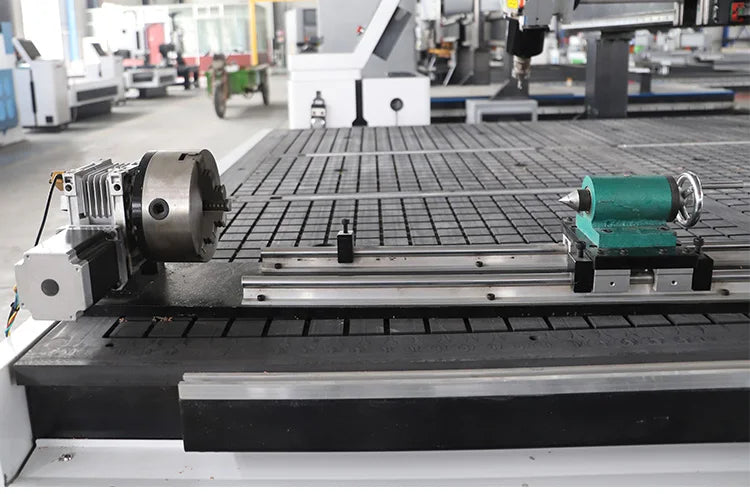 The four-axis side rotating CNC woodworking carving machine is suitable for hollow carving and relief carving with fixed fixture