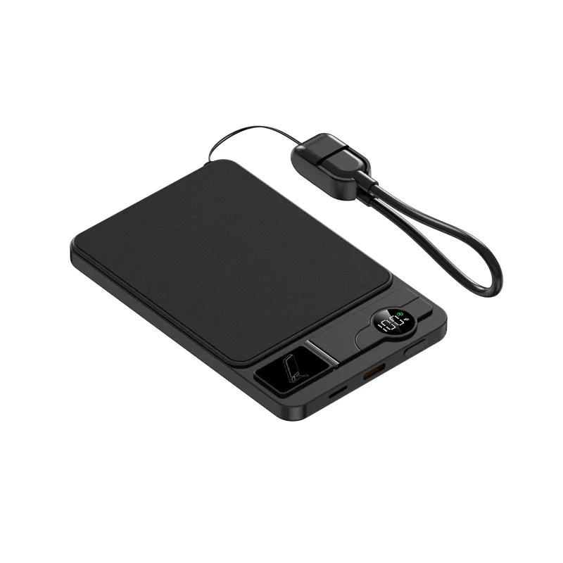 Magnetic Wireless Power Bank 10000mAh - Fast PD Charger for Travel Black Tidesmit