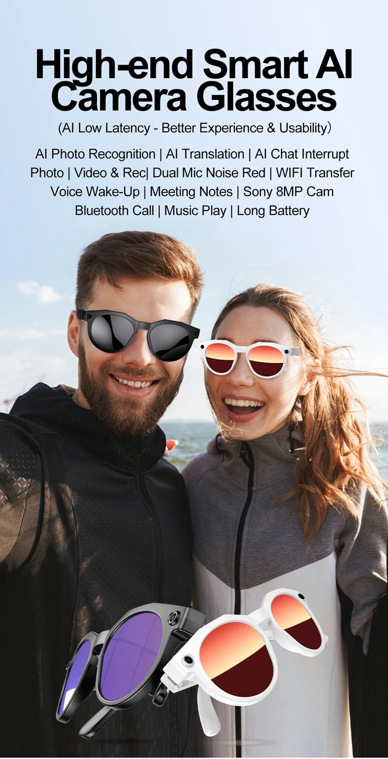 Tidesmit AI Smart Glasses: 8K Camera & Bluetooth Audio VR Headset Tidesmit