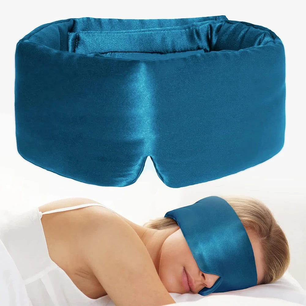 100% Mulberry Silk Sleep Mask Soft Padded Eyemask Eyeshade Blocking Light for Travel & Nap Comfortable Sleeping Eyepatch