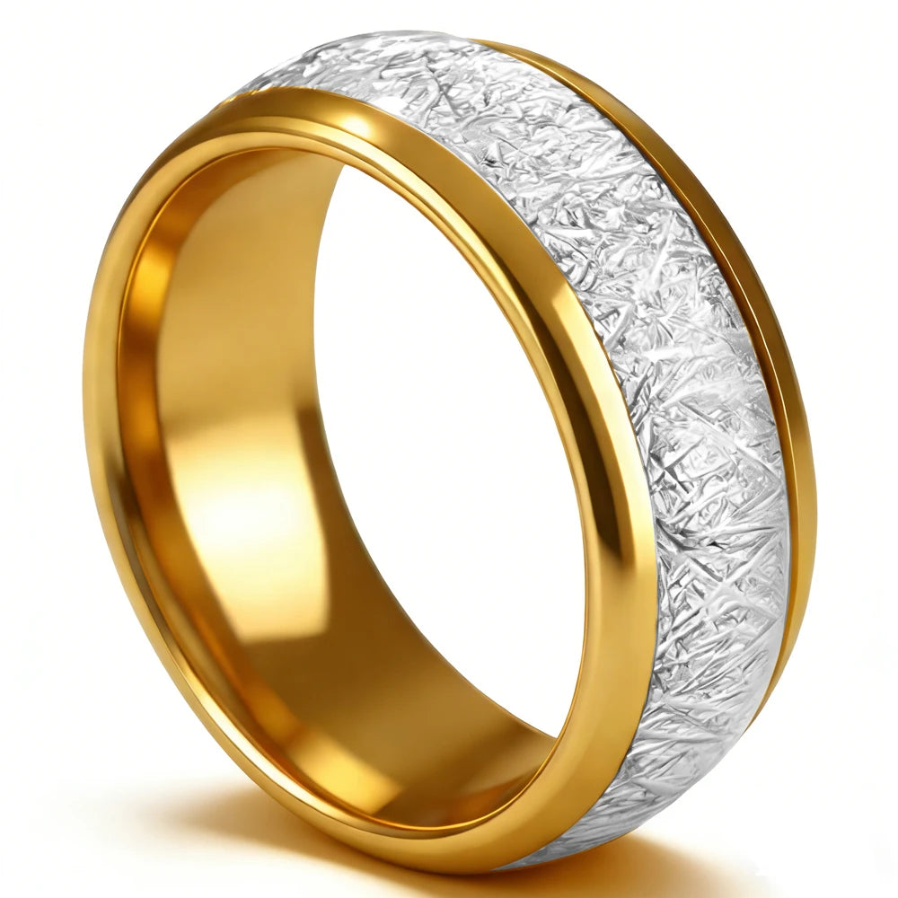 RFID Smart Health Ring - Ceramic 125kHz Access Control GoldSliver US8 59mm Tidesmit