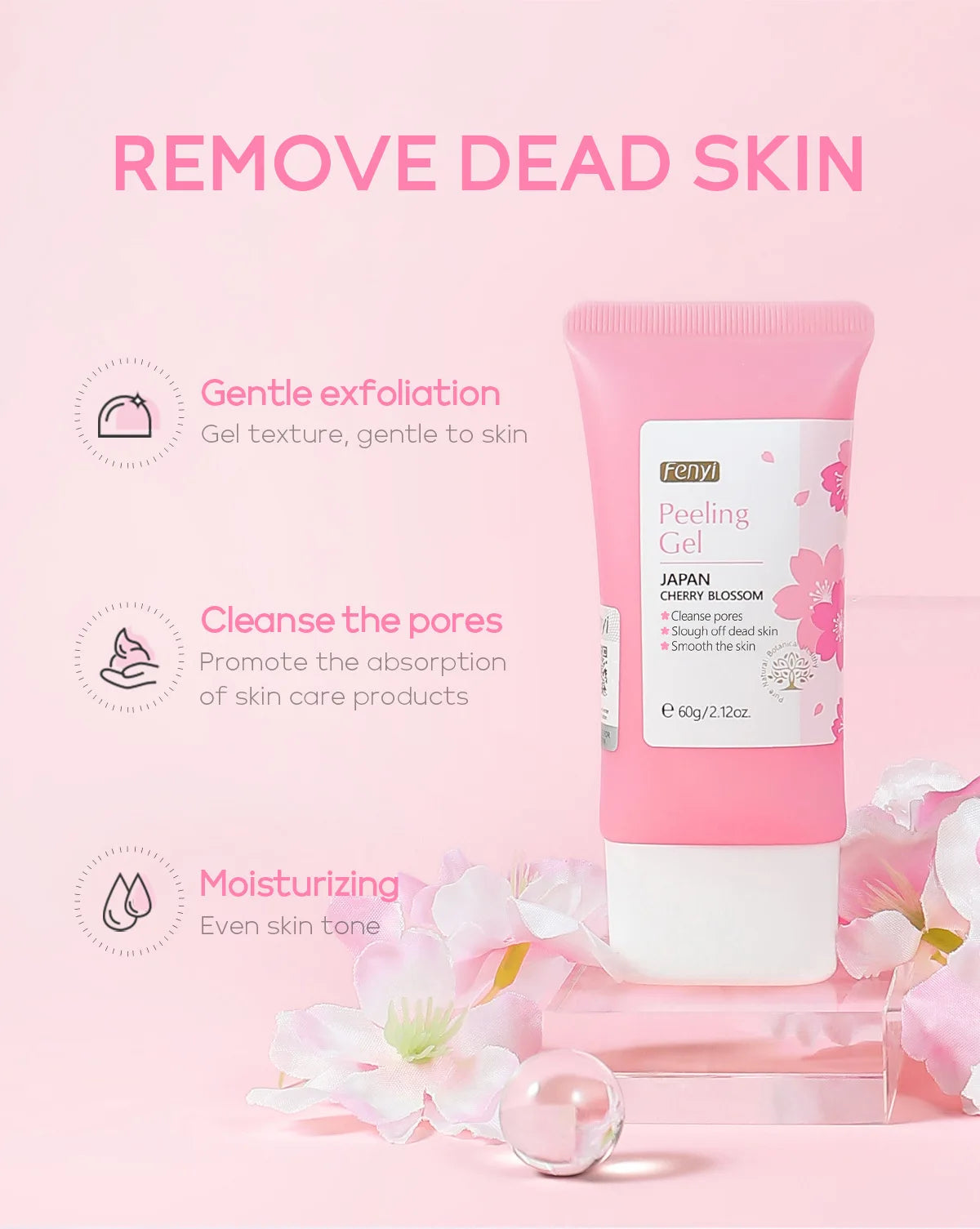 Cherry Blossom Exfoliating Gel - Deep Cleaning & Hydrating Formula 60g Scrubs Treatments Tidesmit