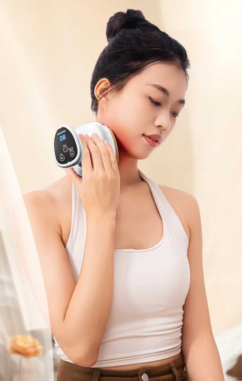 Electric Gua Sha Massager: Heated Cupping Therapy Tool for Home Spa Relaxation Treatment Tidesmit