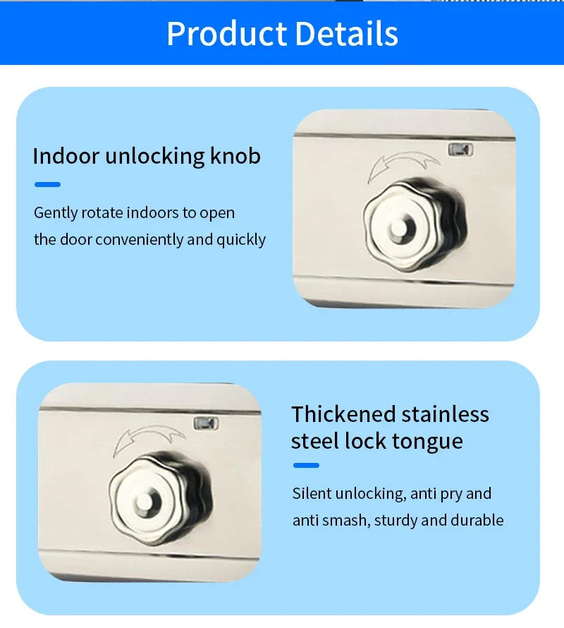 Bluetooth Tuya App Fingerprint Smart Door Lock Gate Password RFID Card Rim Bolt Lock Electronic Door Lock